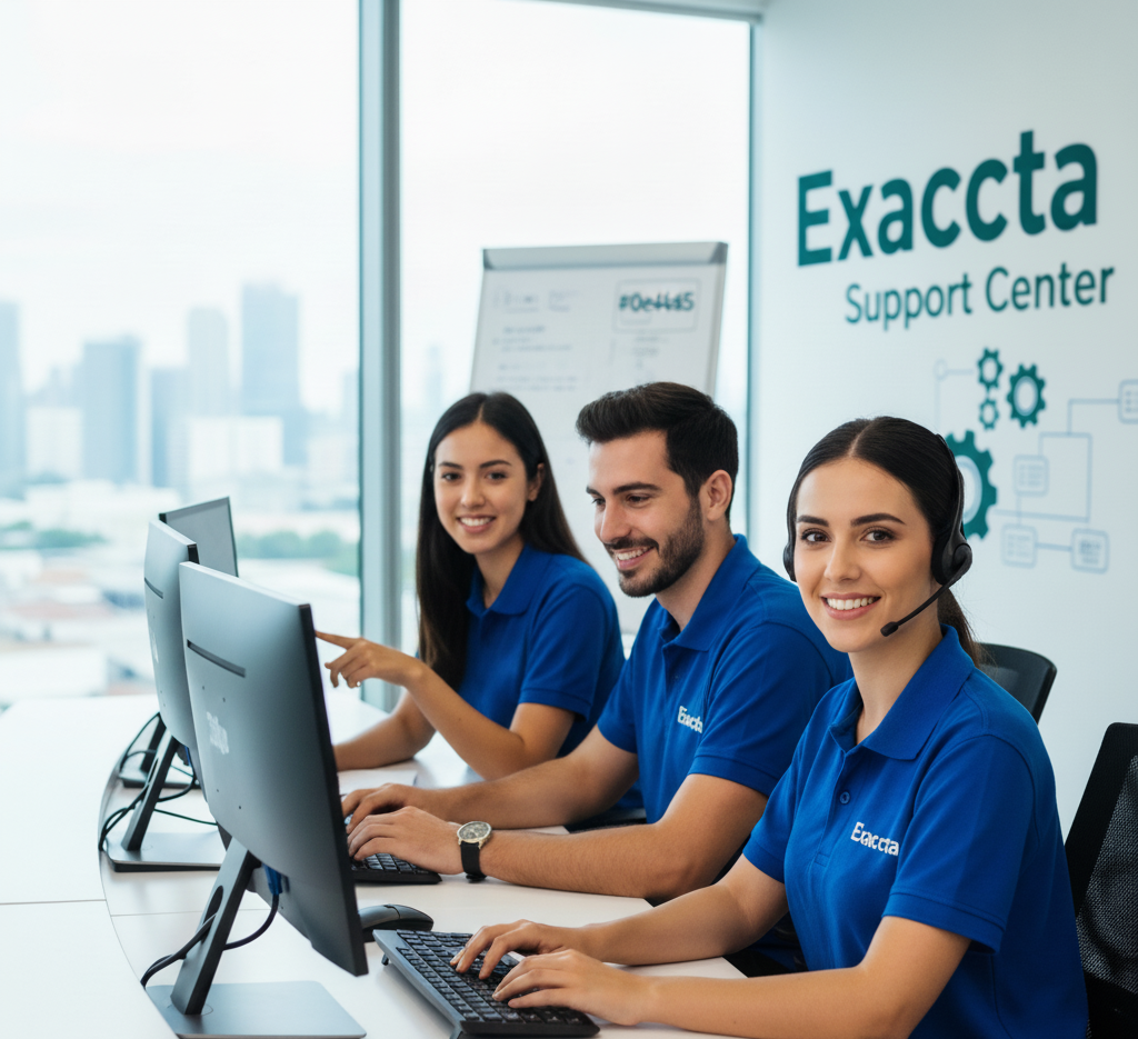 Equipo de soporte al cliente de Exaccta