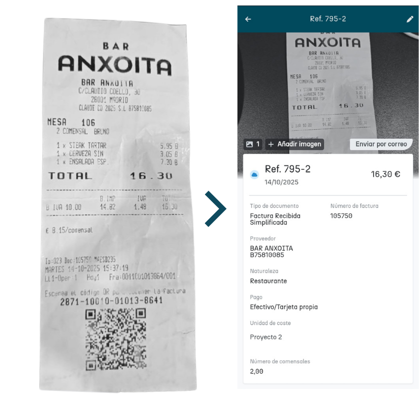 Ticket físico digitalizado con Exaccta: de papel a registro estructurado en la app